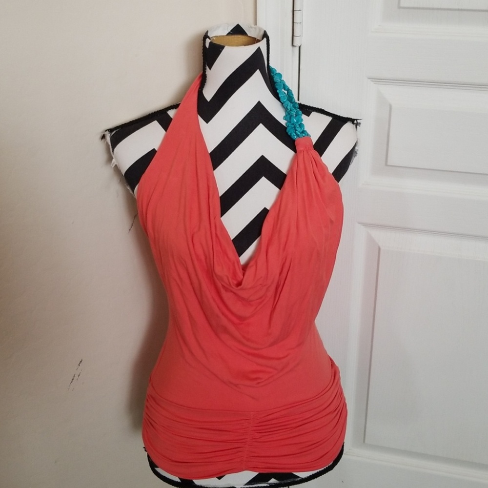 Sky Coral Turquoise Halter Top NWOT